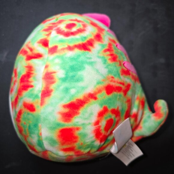 Squishmallow Winifred Chameleon Plush Red/Green Tie Dye Kellytoy Stuffed 8 in - Picture 3 of 8